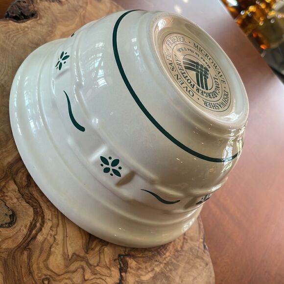 Longaberger Pottery Woven Traditions Heritage Green Mixing Bowl - Picture 6 of 6